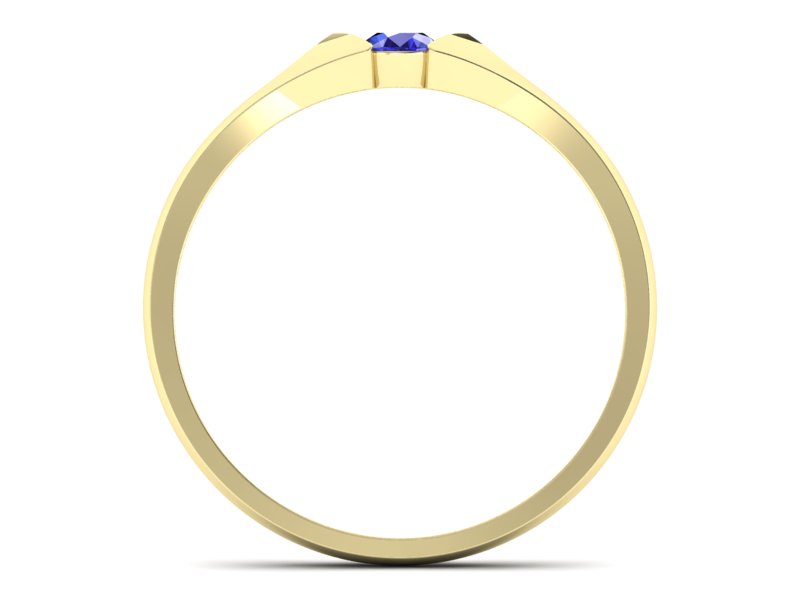 Złoty pierścionek z szafirem żółte złoto szafir - p16070zszc — zdjęcie 2