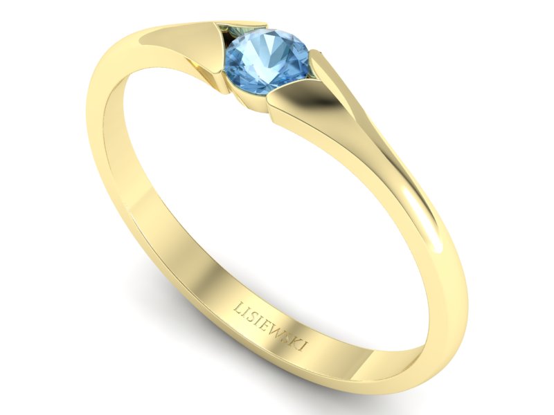 Złoty pierścionek z topazem żółte złoto - p16070ztp — zdjęcie 3