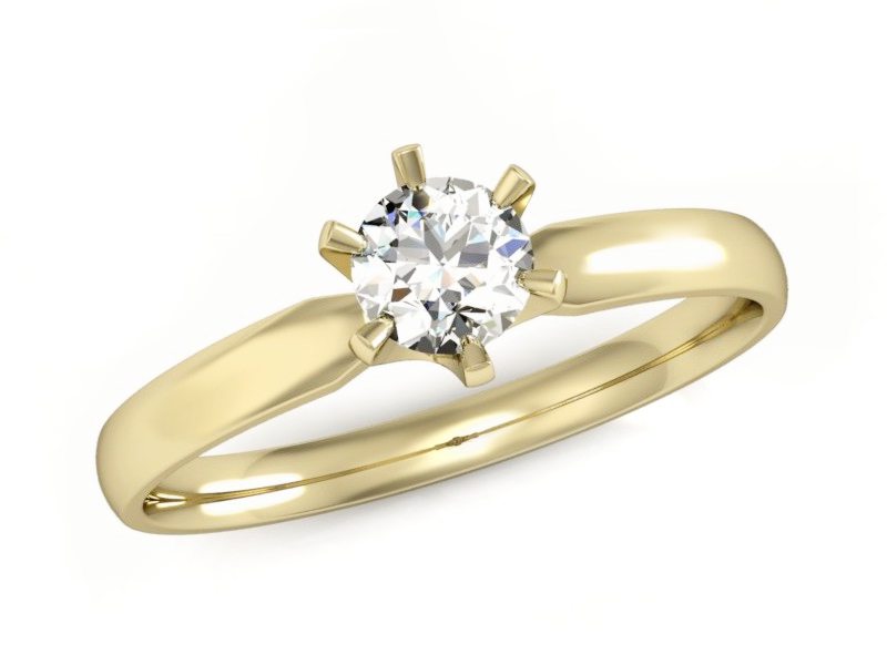 Złoty pierścionek z brylantem żółte złoto - p16072z