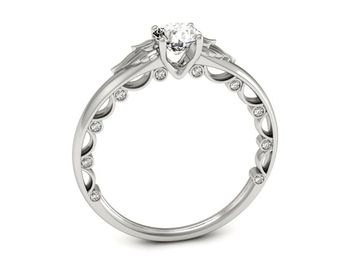 Pierścionek zaręczynowy z brylantami białe złoto - p16073b - 1