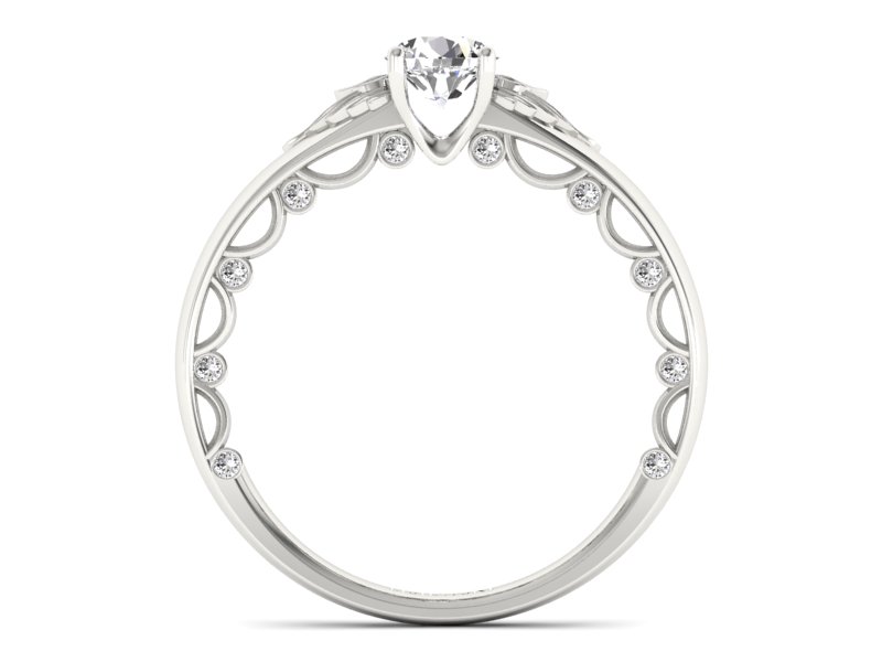 Pierścionek zaręczynowy z brylantami białe złoto - p16073b — zdjęcie 2