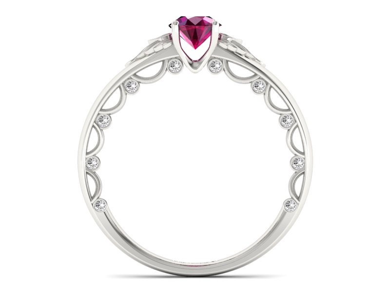 Pierścionek z rubinem i brylantami - p16073br — zdjęcie 2