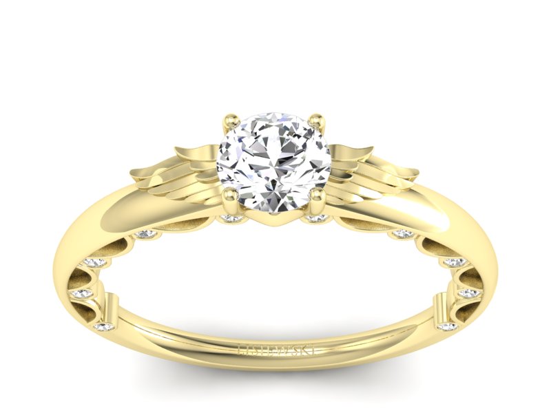 Pierścionek zaręczynowy z brylantami - p16073z