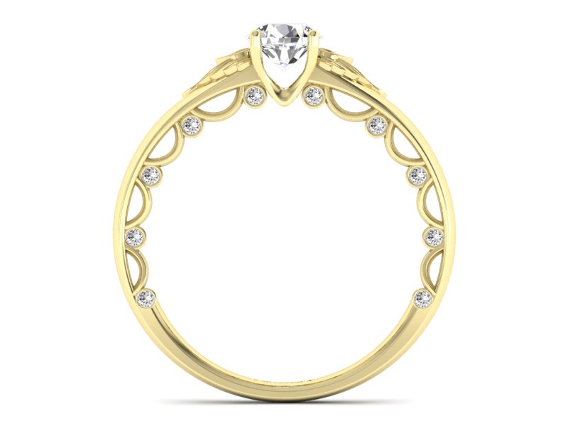 Pierścionek zaręczynowy z brylantami - p16073z — zdjęcie 2