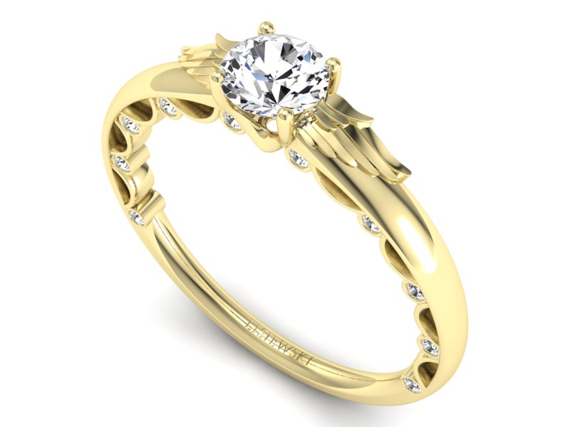 Pierścionek zaręczynowy z brylantami - p16073z — zdjęcie 3