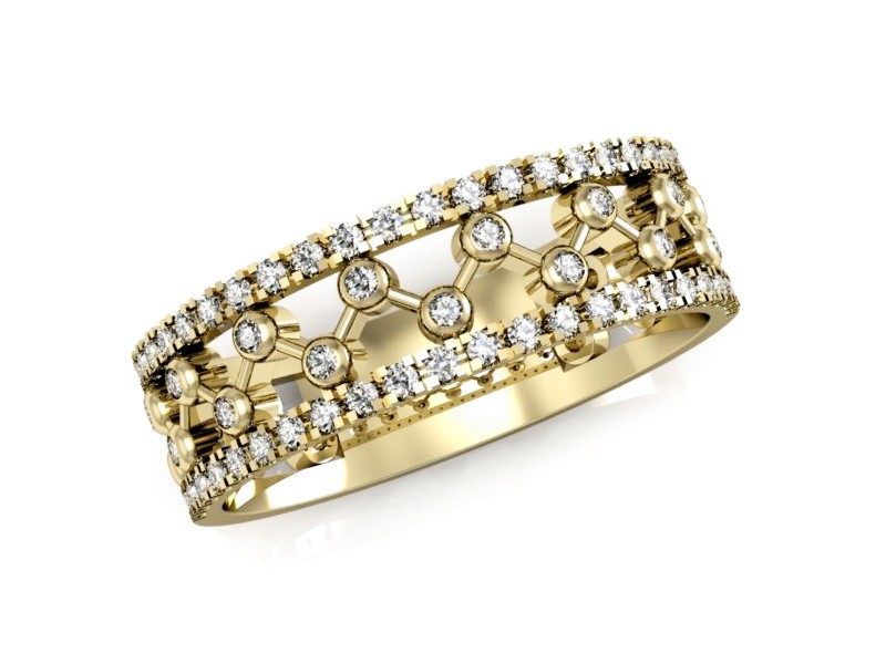 Obrączka z brylantami żółte złoto - p16075z