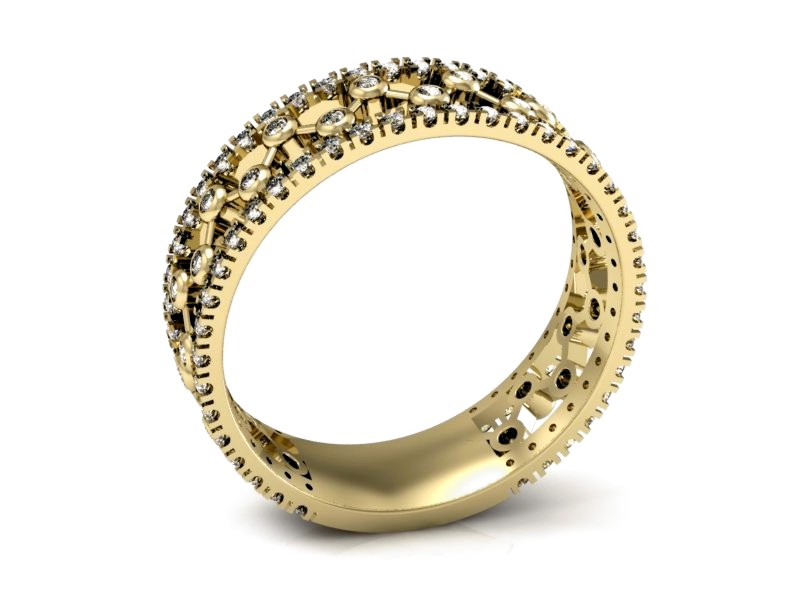 Obrączka z brylantami żółte złoto - p16076z — zdjęcie 3