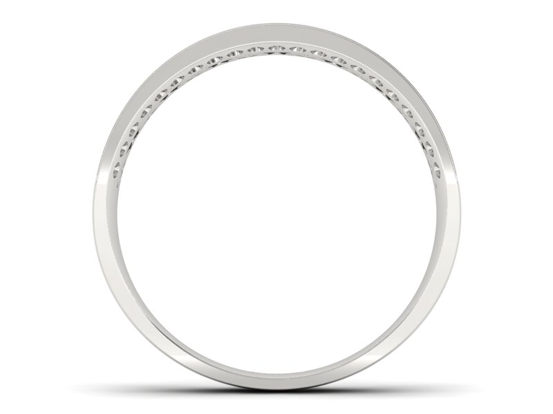 Pierścionek obrączka z brylantami białe złoto - p16077b — zdjęcie 2