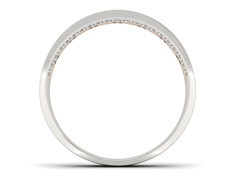 Obrączka z różowego i białego złota z brylantami - p16077bc — zdjęcie 2