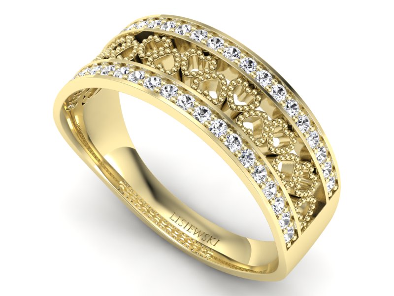 Obrączka z brylantami żółte złoto - p16077z — zdjęcie 3