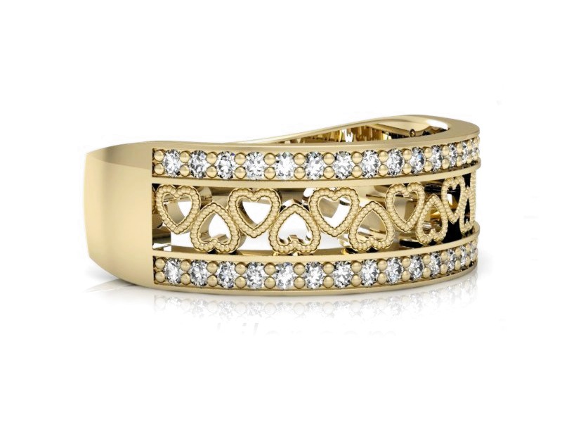 Obrączka z brylantami żółte złoto - p16077z — zdjęcie 5