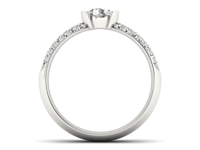 Złoty pierścionek z brylantami białe złoto - p16078b — zdjęcie 2