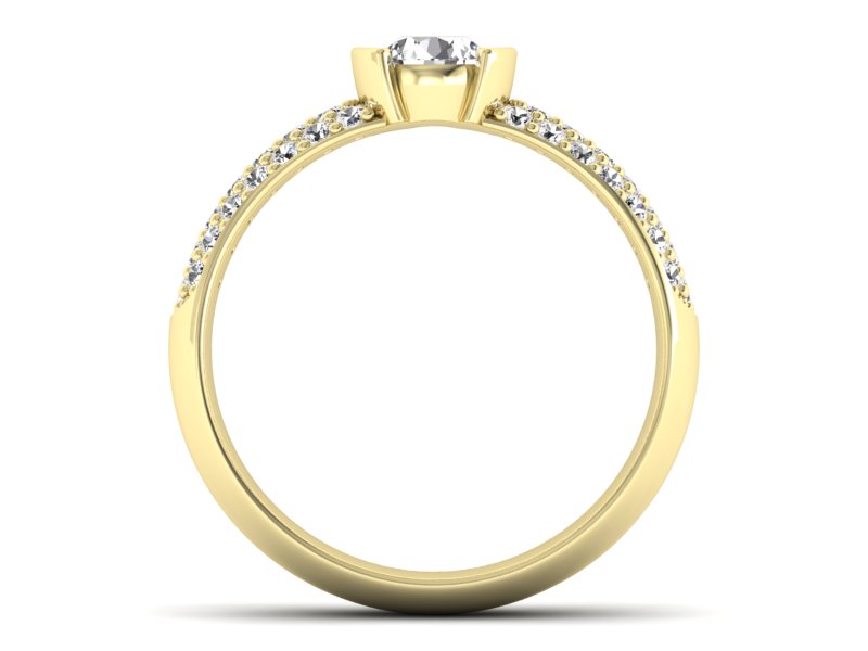 Złoty pierścionek z brylantami żółte złoto - p16078z — zdjęcie 2