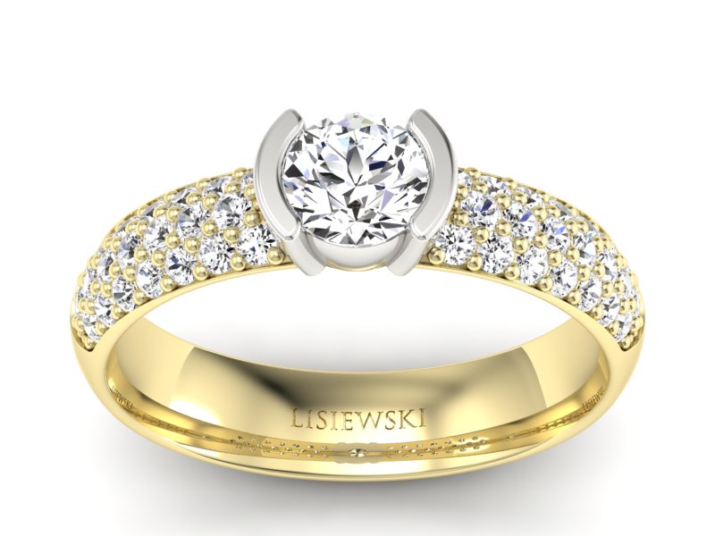 Pierścionek zaręczynowy z brylantami - p16078zb