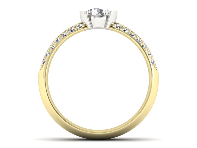 Pierścionek zaręczynowy z brylantami - p16078zb — zdjęcie 2