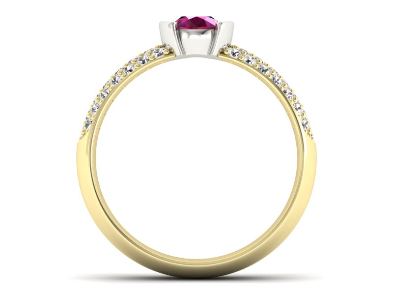 Pierścionek z rubinem i diamentami - p16078zbr — zdjęcie 2