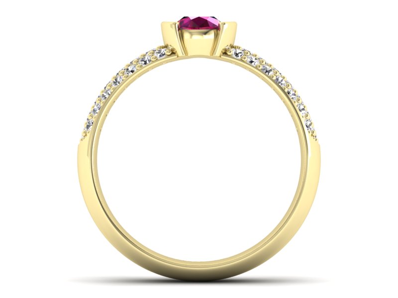 Pierścionek z rubinem i brylantami - p16078zr — zdjęcie 2