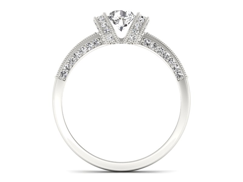 Pierścionek zaręczynowy z diamentami - p16079b — zdjęcie 2