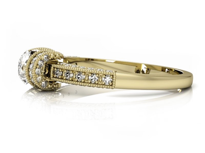 Złoty pierścionek z brylantami żółte złoto - p16079z — zdjęcie 5