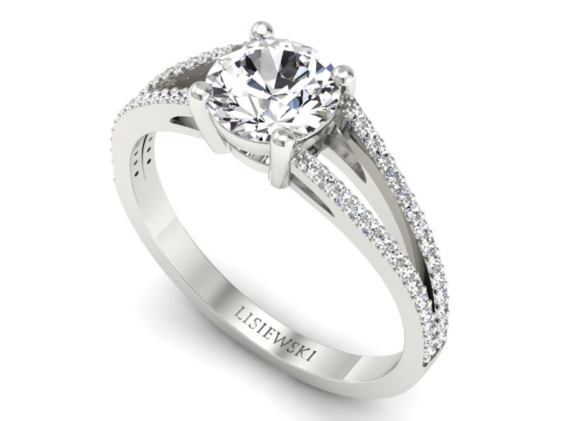 Złoty pierścionek z brylantami białe złoto - p16080b — zdjęcie 3