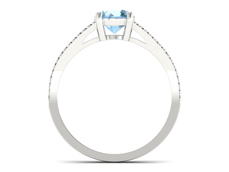 Pierścionek białe złoto z topazem i brylantami - p16080ba — zdjęcie 2