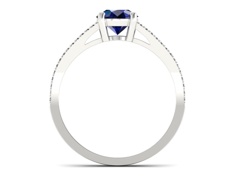 Pierścionek z szafirem i brylantami białe złoto - p16080bsz — zdjęcie 2
