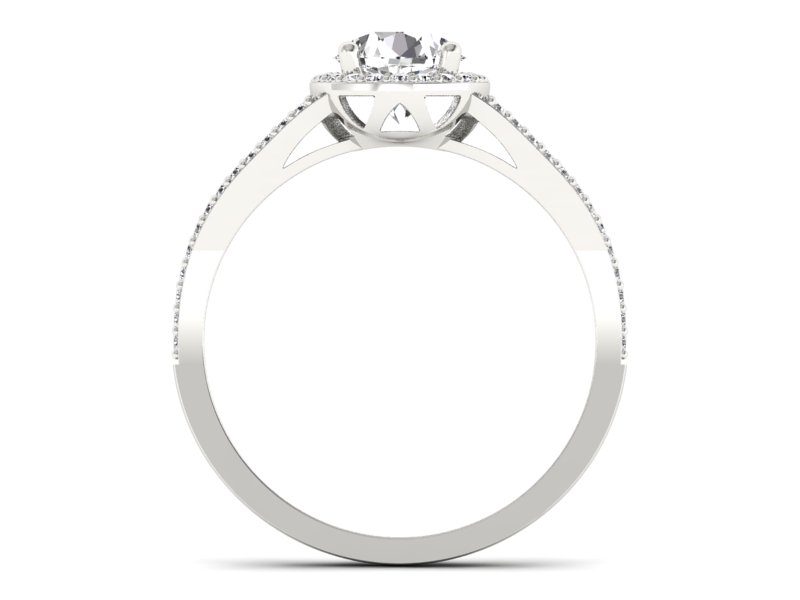 Złoty pierścionek zaręczynowy z brylantami - p16081b — zdjęcie 2