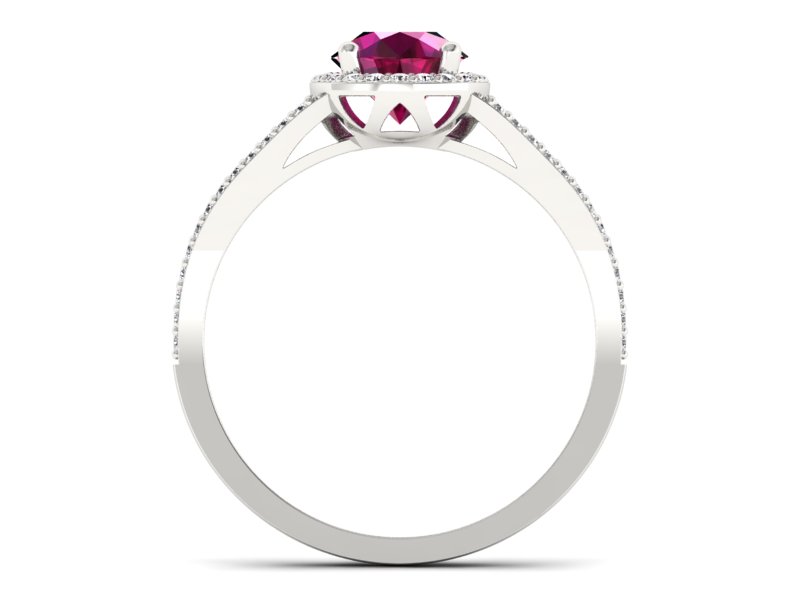 Pierścionek z rubinem i brylantami białe złoto - p16081br — zdjęcie 2