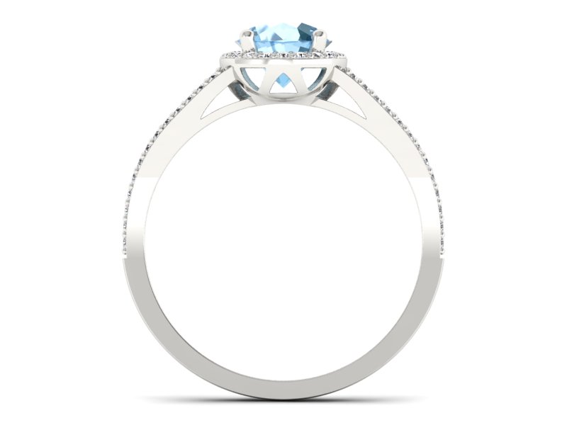 Złoty pierścionek z topazem i brylantami - p16081bto — zdjęcie 2