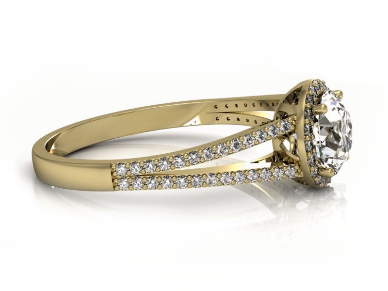 Pierścionek zaręczynowy z brylantami żółte złoto - p16081z — zdjęcie 5