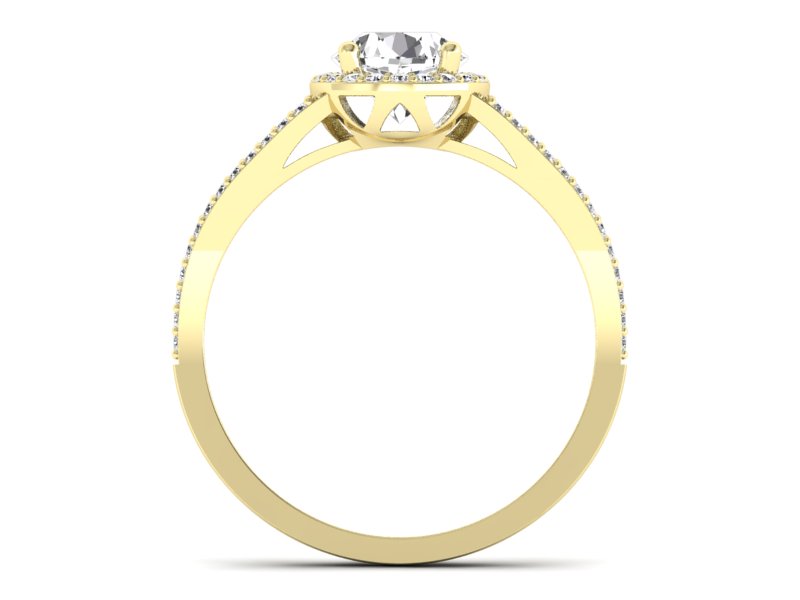 Pierścionek zaręczynowy z brylantami żółte złoto - p16081z — zdjęcie 2