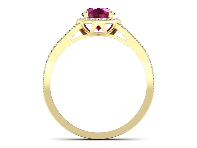 Pierścionek z rubinem i brylantami - p16081zr — zdjęcie 2