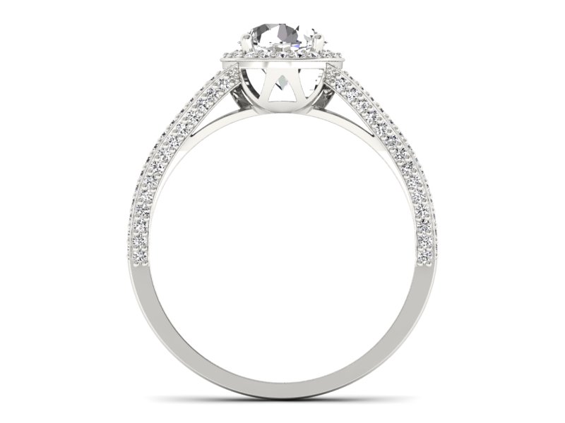 Pierścionek zaręczynowy z brylantami białe złoto - p16082b — zdjęcie 2