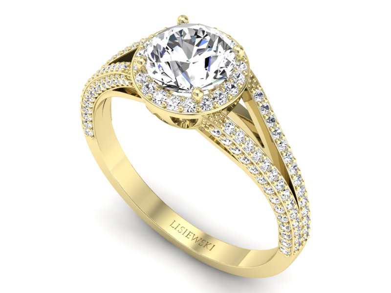 Pierścionek zaręczynowy z brylantami - p16082z — zdjęcie 3