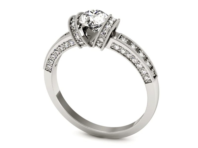 Pierścionek zaręczynowy z brylantami - p16083b — zdjęcie 3