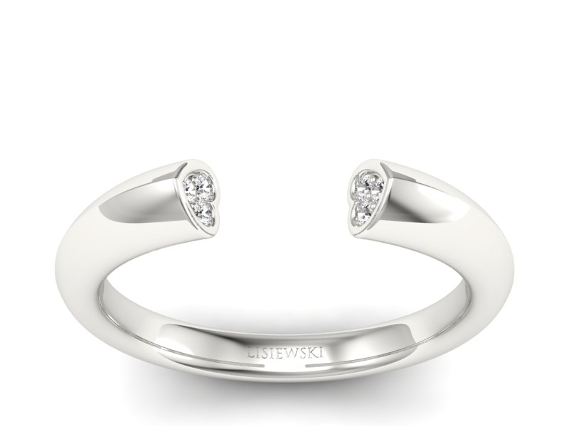 Złoty pierścionek z brylantami białe złoto - p16084b