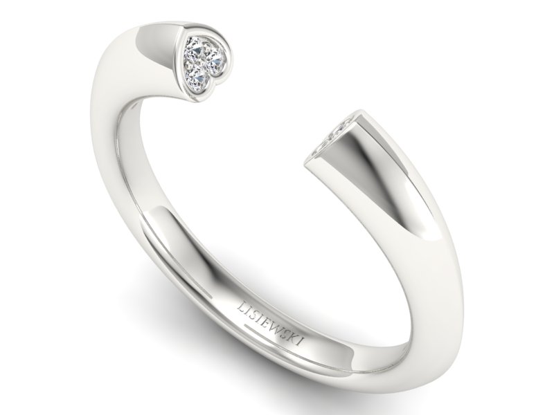 Złoty pierścionek z brylantami białe złoto - p16084b — zdjęcie 3