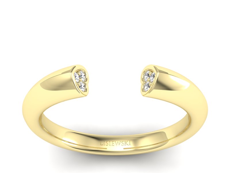 Złoty pierścionek z brylantami żółte złoto - p16084z