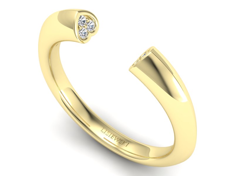 Złoty pierścionek z brylantami żółte złoto - p16084z — zdjęcie 3