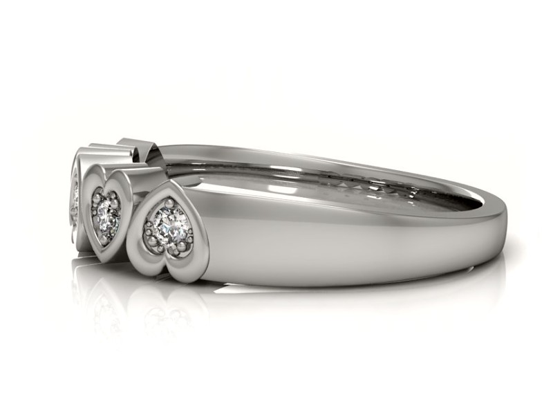 Pierścionek zaręczynowy z diamentami białe złoto - p16088b — zdjęcie 5