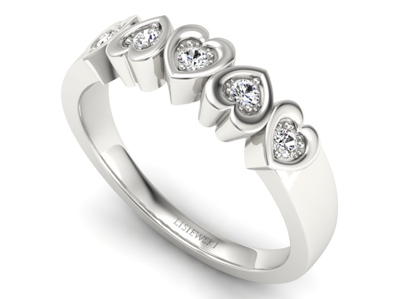 Pierścionek zaręczynowy z diamentami białe złoto - p16088b — zdjęcie 3