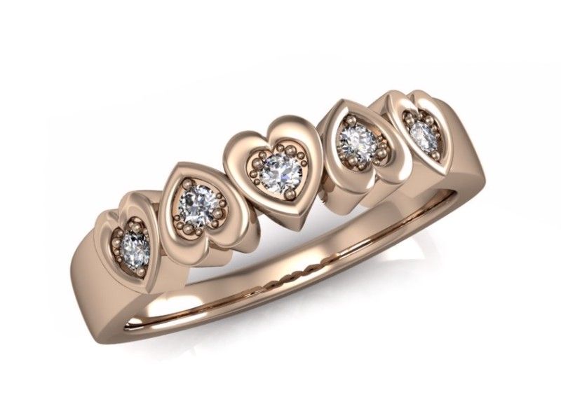 Pierścionek zaręczynowy z brylantami w różowym złocie - p16088c