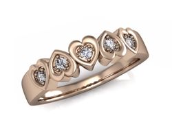 Pierścionek zaręczynowy z brylantami różowe złoto - p16088c