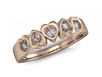 Pierścionek zaręczynowy z brylantami różowe złoto - p16088c - 1