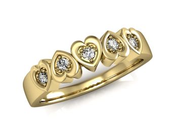 Złoty pierścionek z diamentami żółte złoto 585 - p16088z - 1