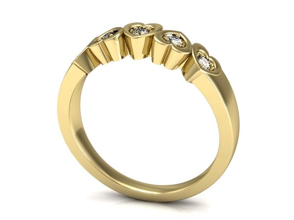 Złoty pierścionek z diamentami żółte złoto 585 - p16088z