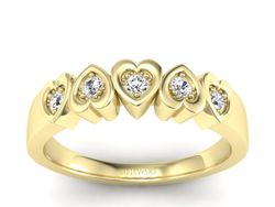 Złoty pierścionek z diamentami żółte złoto - p16088z