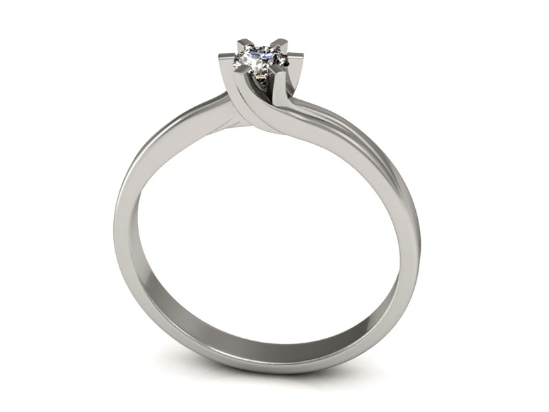 Złoty pierścionek zaręczynowy z brylantem - p16091b — zdjęcie 3