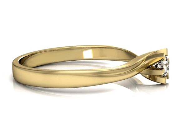 Pierścionek zaręczynowy z brylantem żółte złoto - p16091z