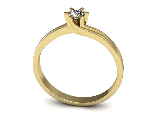 Pierścionek zaręczynowy z brylantem żółte złoto - p16091z